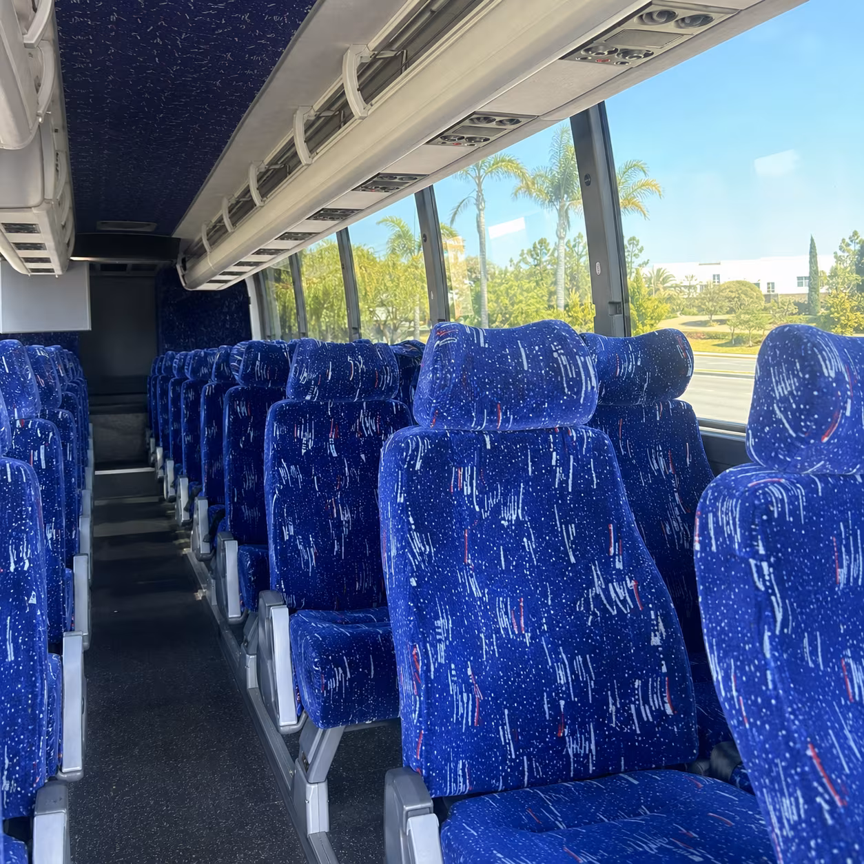 56 passenger charter bus inside