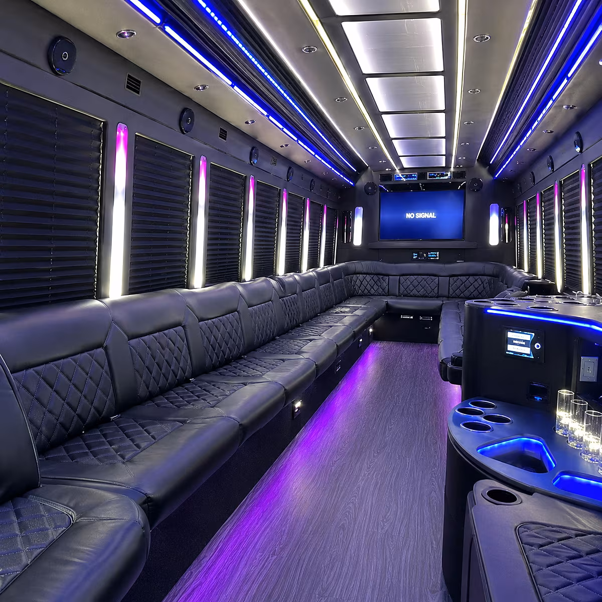 jackson 30 passenger party bus inside